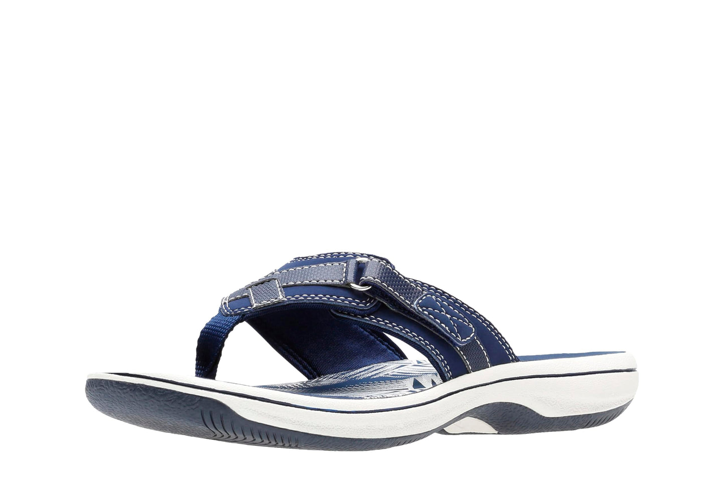 Clarks Women's Breeze Sea Flip-Flop, Navy Synthetic
