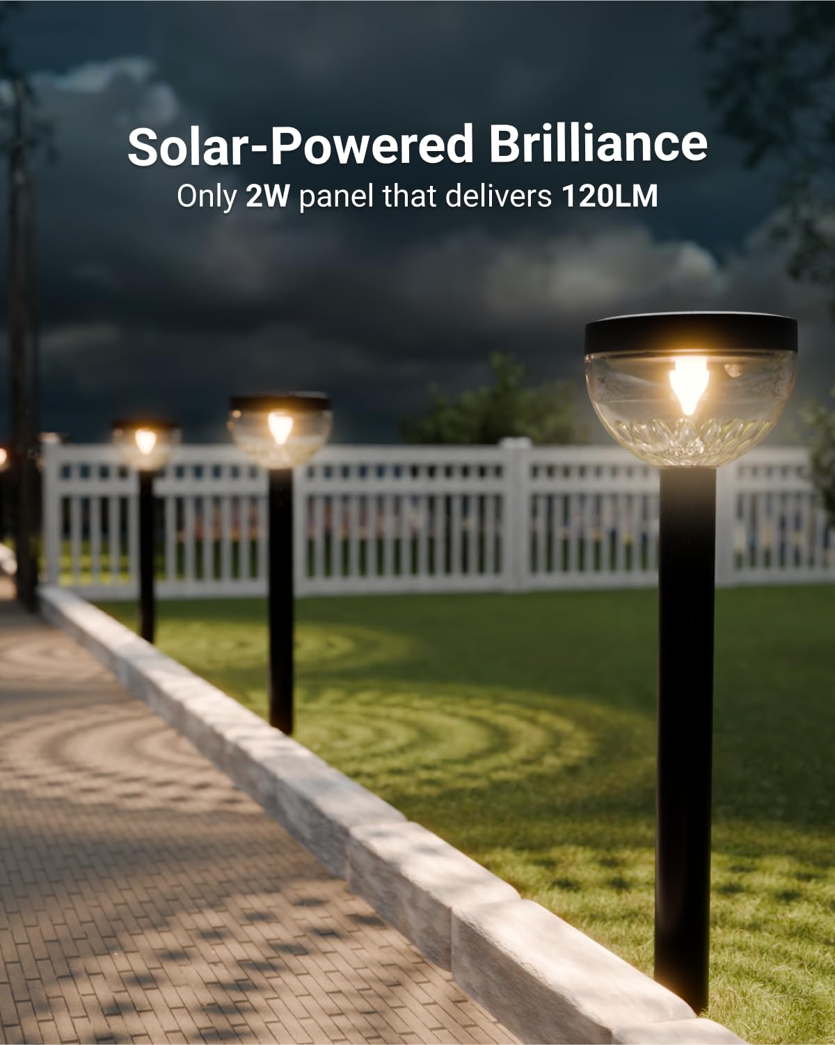 Sunco 6 Pack Round Ambient Decorative Solar Pathway Lights Outdoor, Soft White/ Cool White, Dimmable