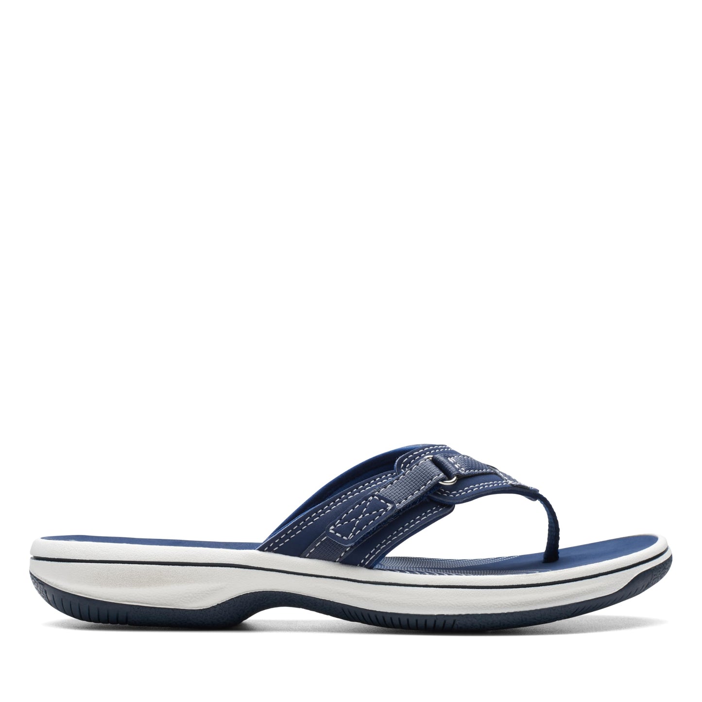 Clarks Women's Breeze Sea Flip-Flop, Navy Synthetic