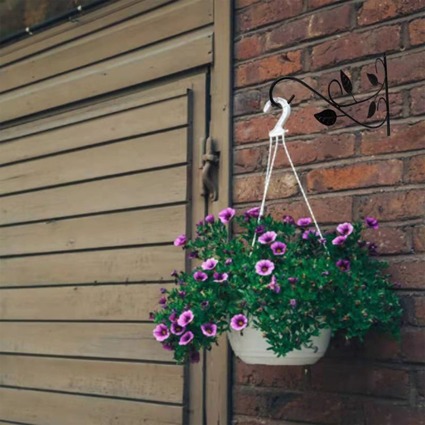 Citrine Garden 4 Leaves Style Metal Hanging Plant Brackets 12 inches x 9 inches, Pack of 2, Wall Mount