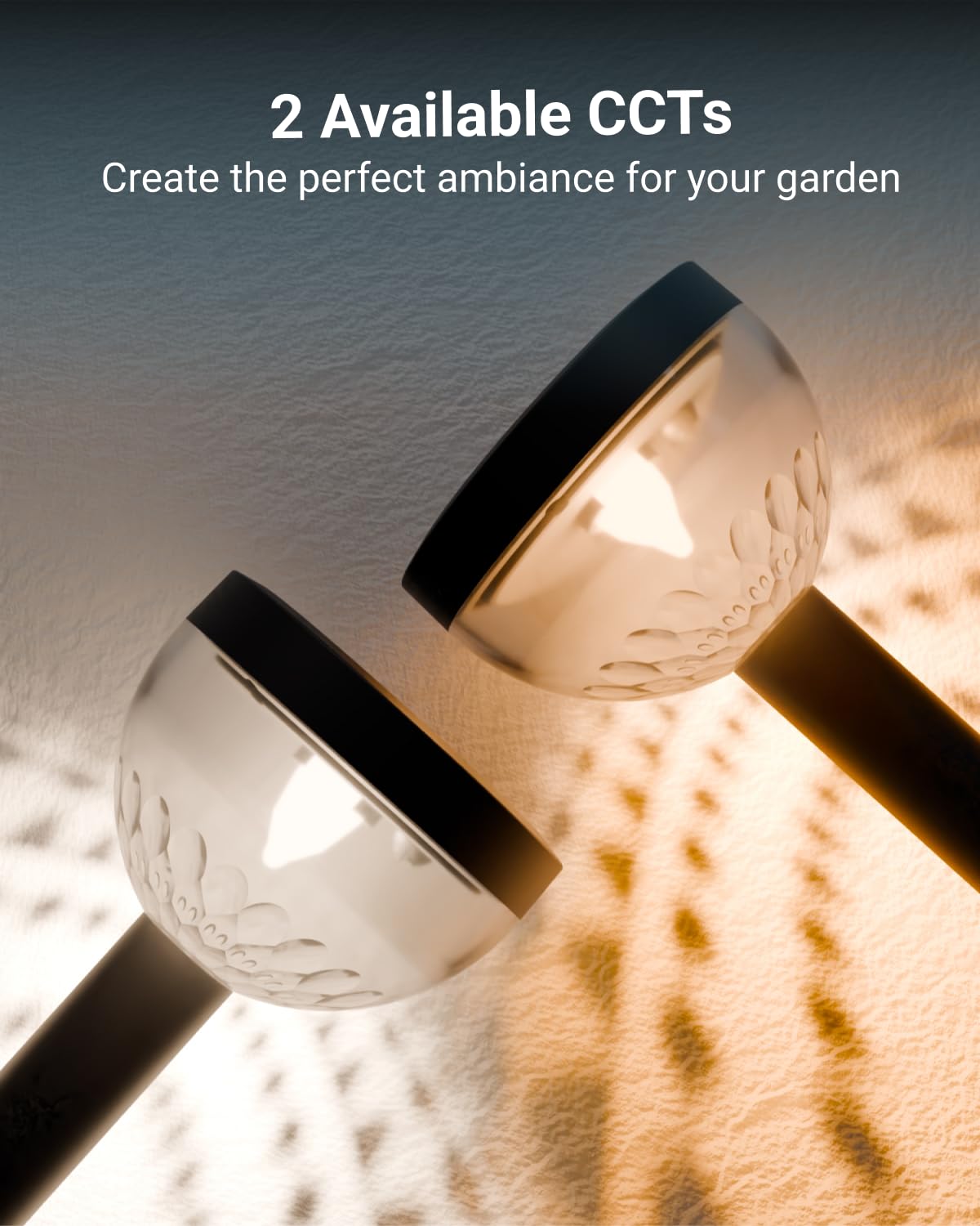 Sunco 6 Pack Round Ambient Decorative Solar Pathway Lights Outdoor, Soft White/ Cool White, Dimmable
