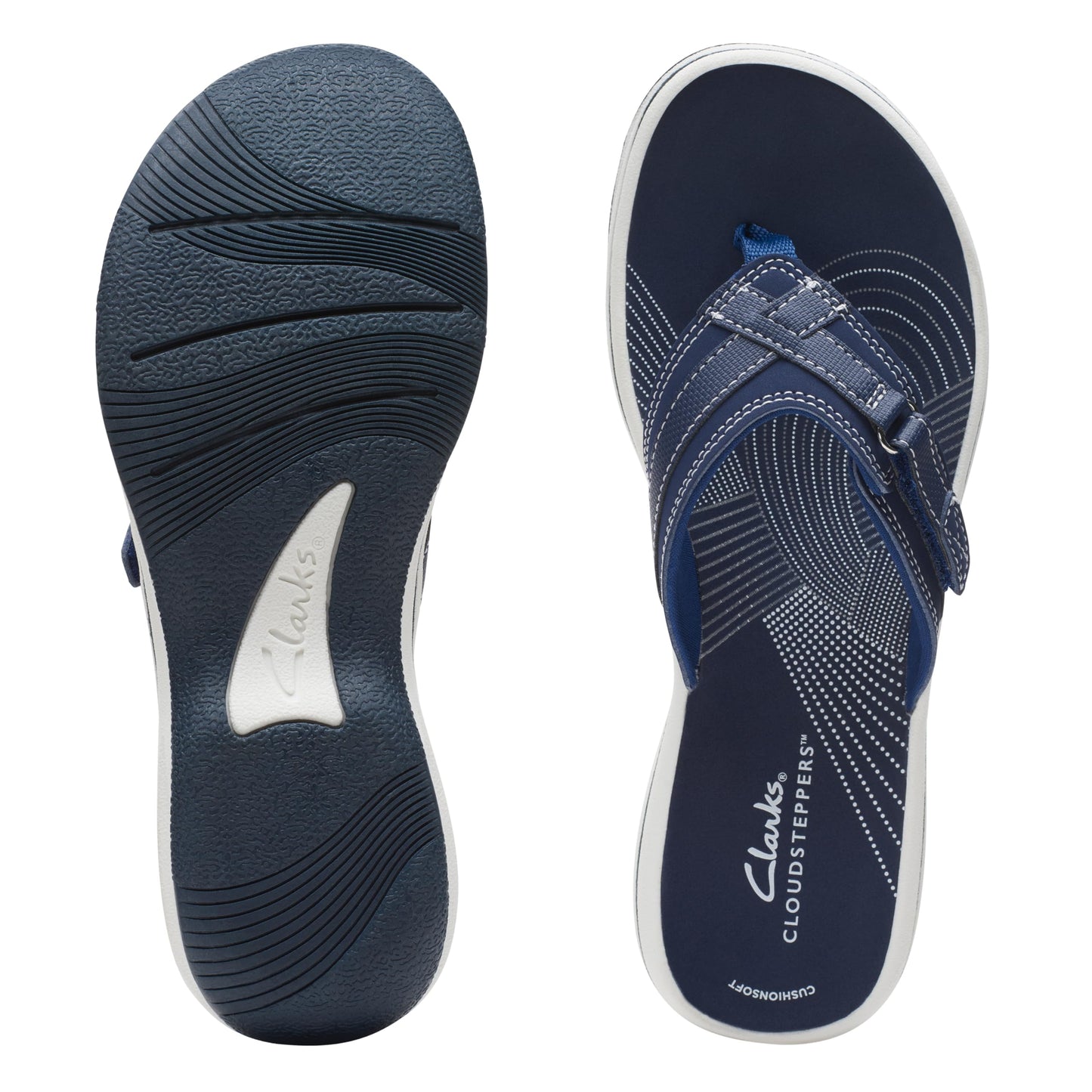 Clarks Women's Breeze Sea Flip-Flop, Navy Synthetic