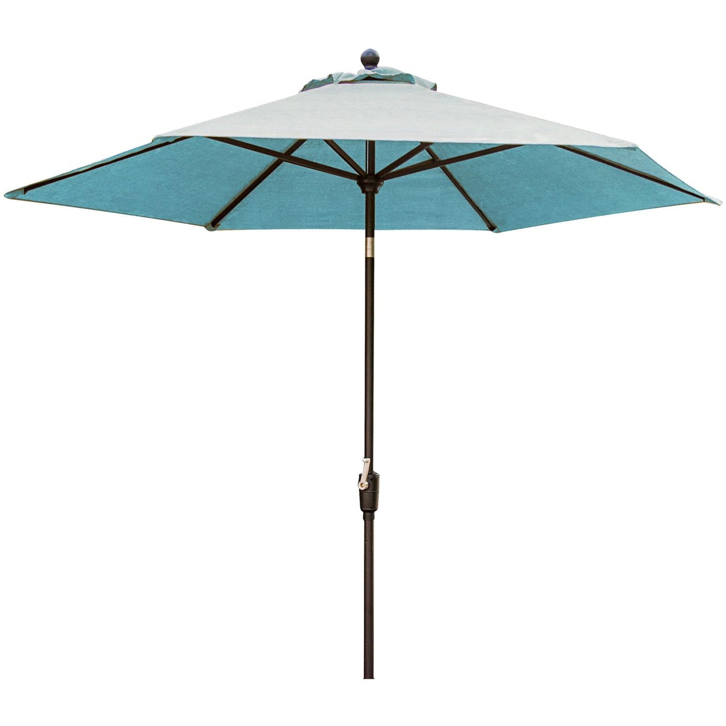 Hanover Traditions 9 Ft. Market Outdoor Umbrella with Tilt Crank Lever, Rust-Resistant, All-Weather, Blue