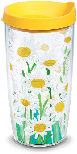 Tervis Painted White Daises Insulated Tumbler with Lid, 16 oz