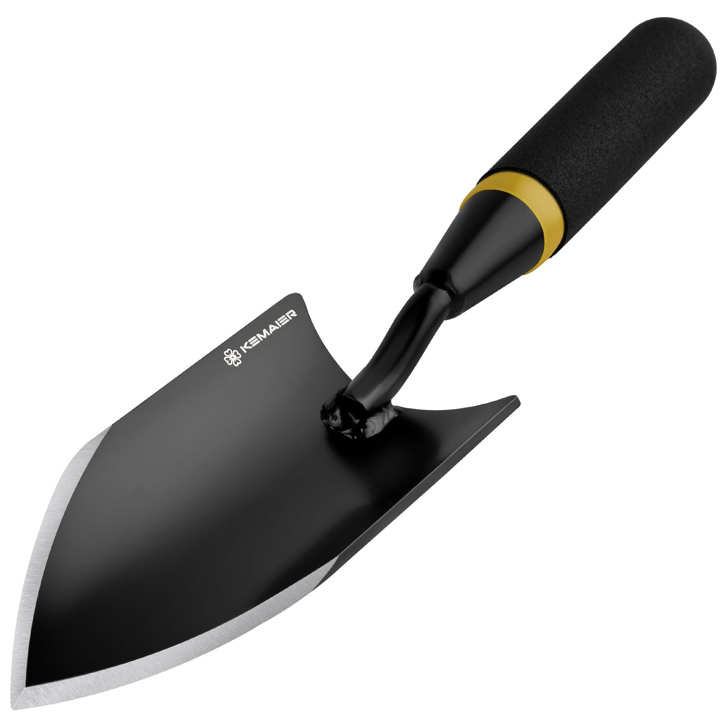 Heavy Duty Gardening Hand Trowel, Carbon Steel with Rubberized Handle