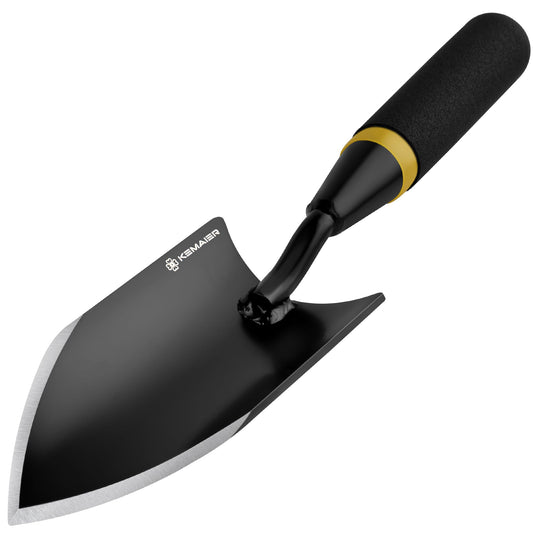 Heavy Duty Gardening Hand Trowel, Carbon Steel with Rubberized Handle