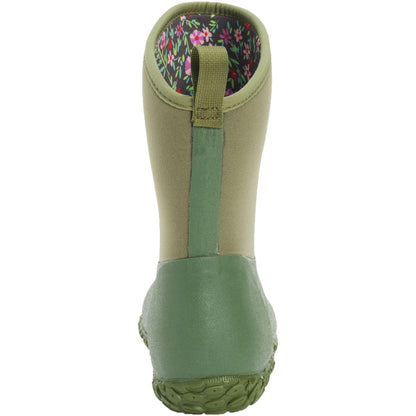 Muck Boot Muckster ll Mid-Height Women's Rubber Garden Boots, Green w/ Floral Print Lining