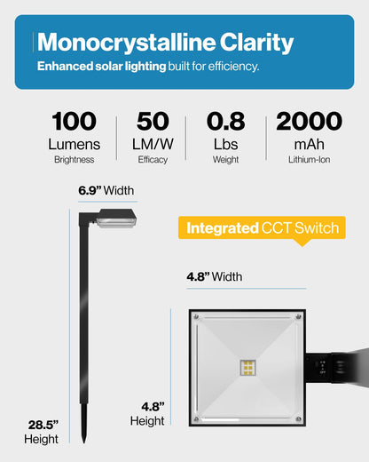 Sunco 6 Pack Waterproof Path Lights, 100 Lumens, 3CCT 3000K/5000K/7000K, Non-Dimmable