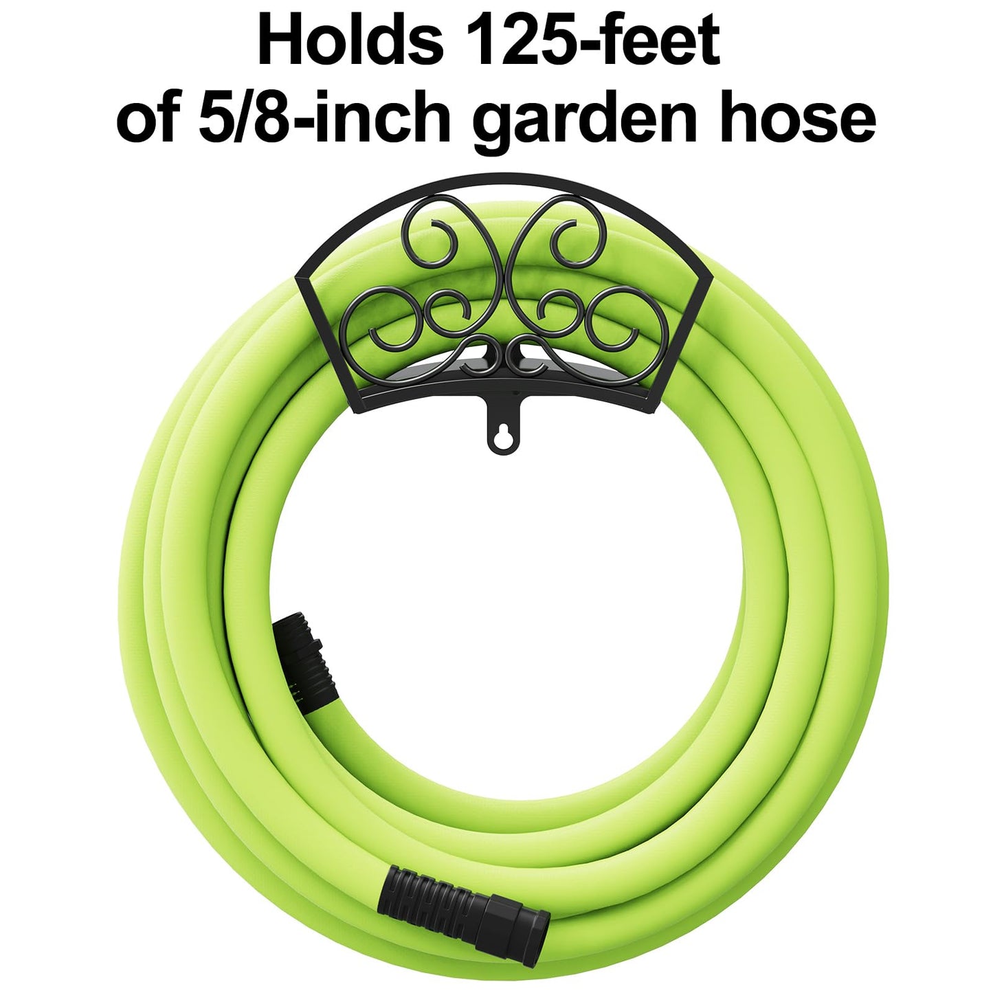 GOFORWILD Decorative Steel Wall Garden Hose Hanger, Hold 125 Ft