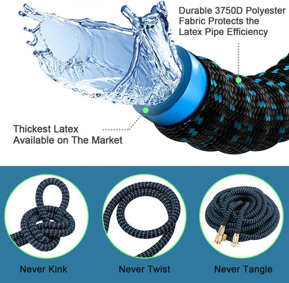 75 ft Expandable Garden Hose with 10 Pattern Spray Nozzle