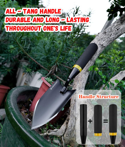 Heavy Duty Gardening Hand Trowel, Carbon Steel with Rubberized Handle