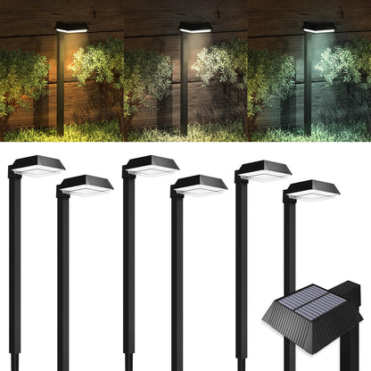 Sunco 6 Pack Waterproof Path Lights, 100 Lumens, 3CCT 3000K/5000K/7000K, Non-Dimmable