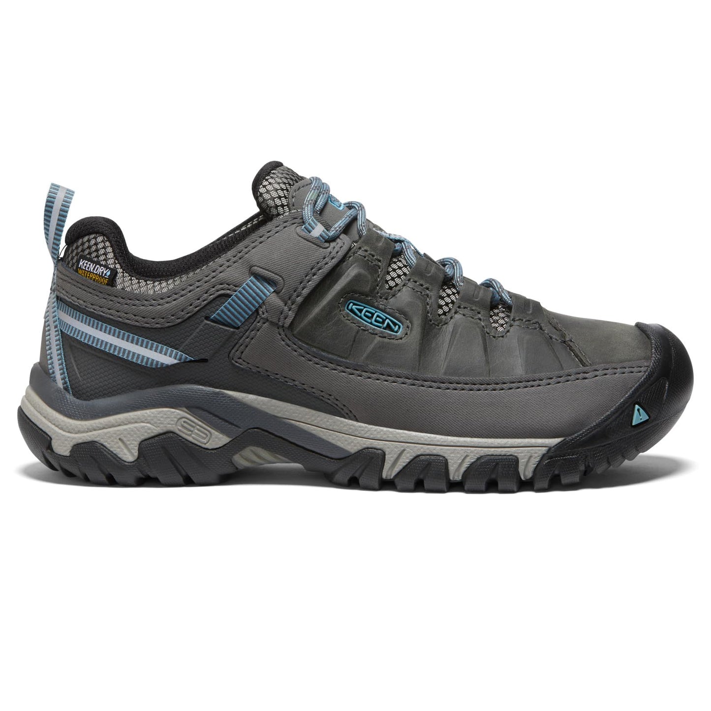 KEEN Women's Targhee 3 Low Height Waterproof Hiking Shoes, Magnet/Atlantic Blue