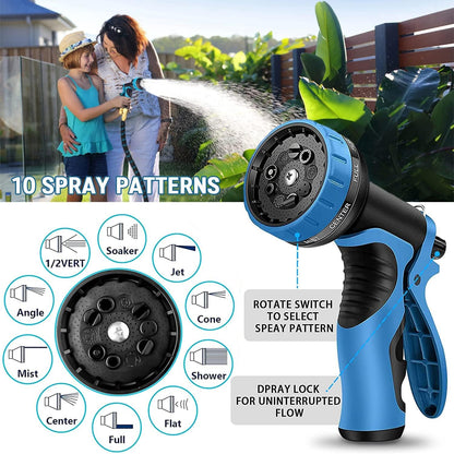 75 ft Expandable Garden Hose with 10 Pattern Spray Nozzle