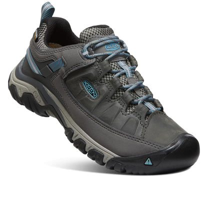 KEEN Women's Targhee 3 Low Height Waterproof Hiking Shoes, Magnet/Atlantic Blue