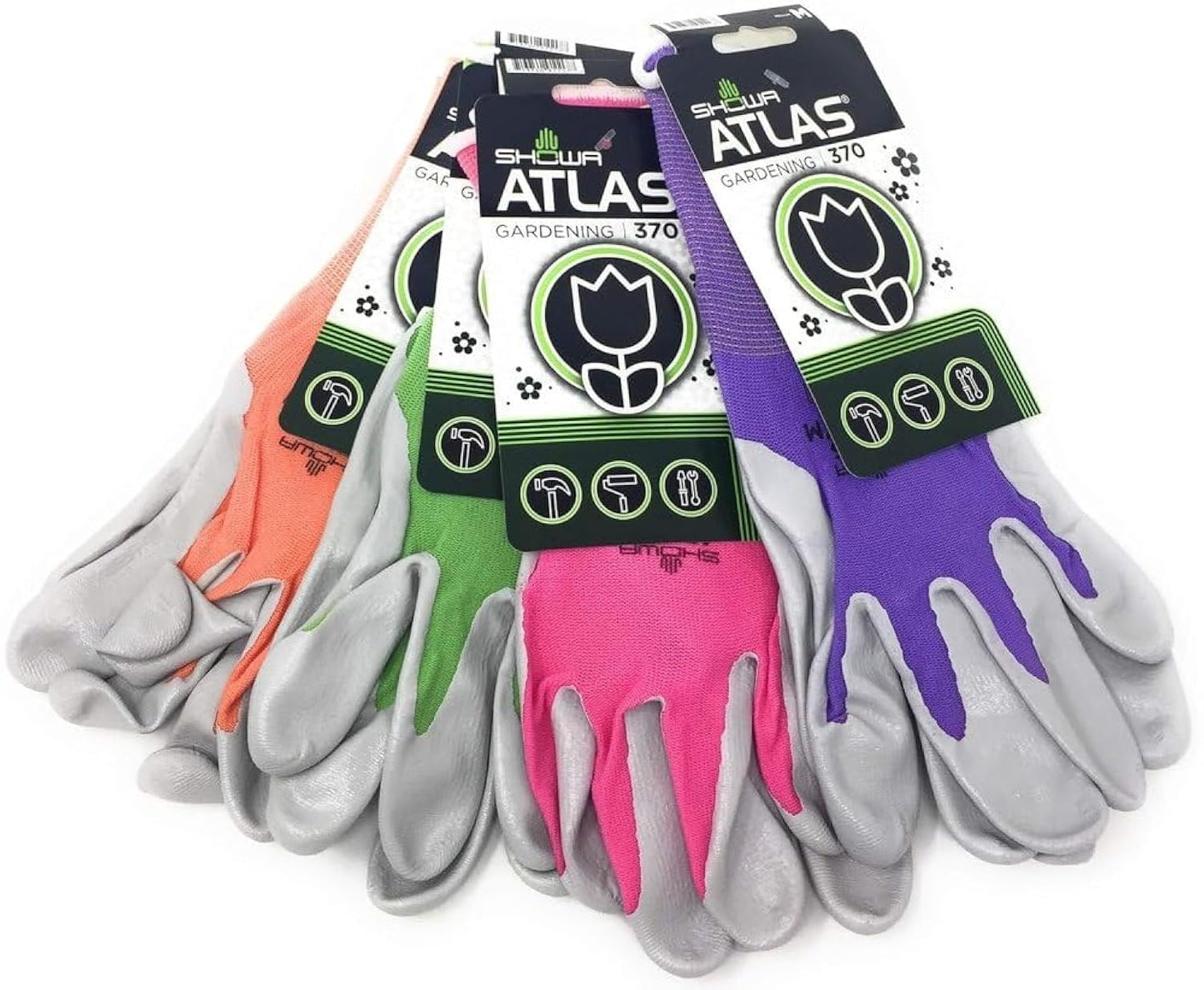 4 Pack Atlas Glove NT370 Atlas Nitrile Garden Gloves