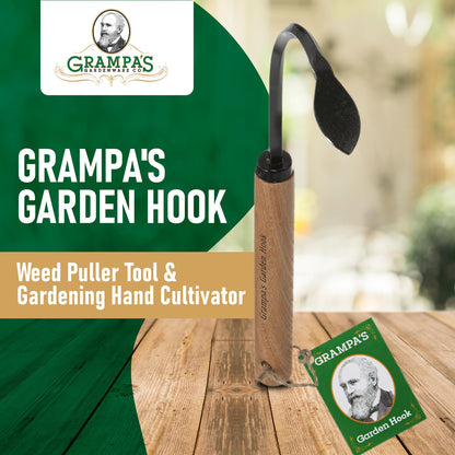 Grampa's Garden Hook - Weed Puller Tool & Gardening Hand Cultivator