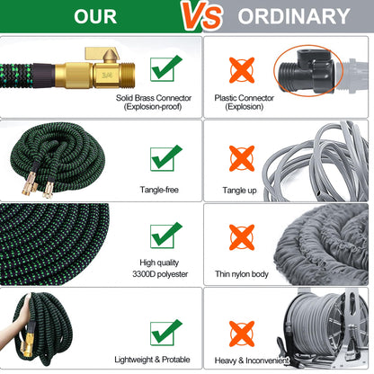 100FT Expandable Garden Hose - with 10-Function Spray Nozzle