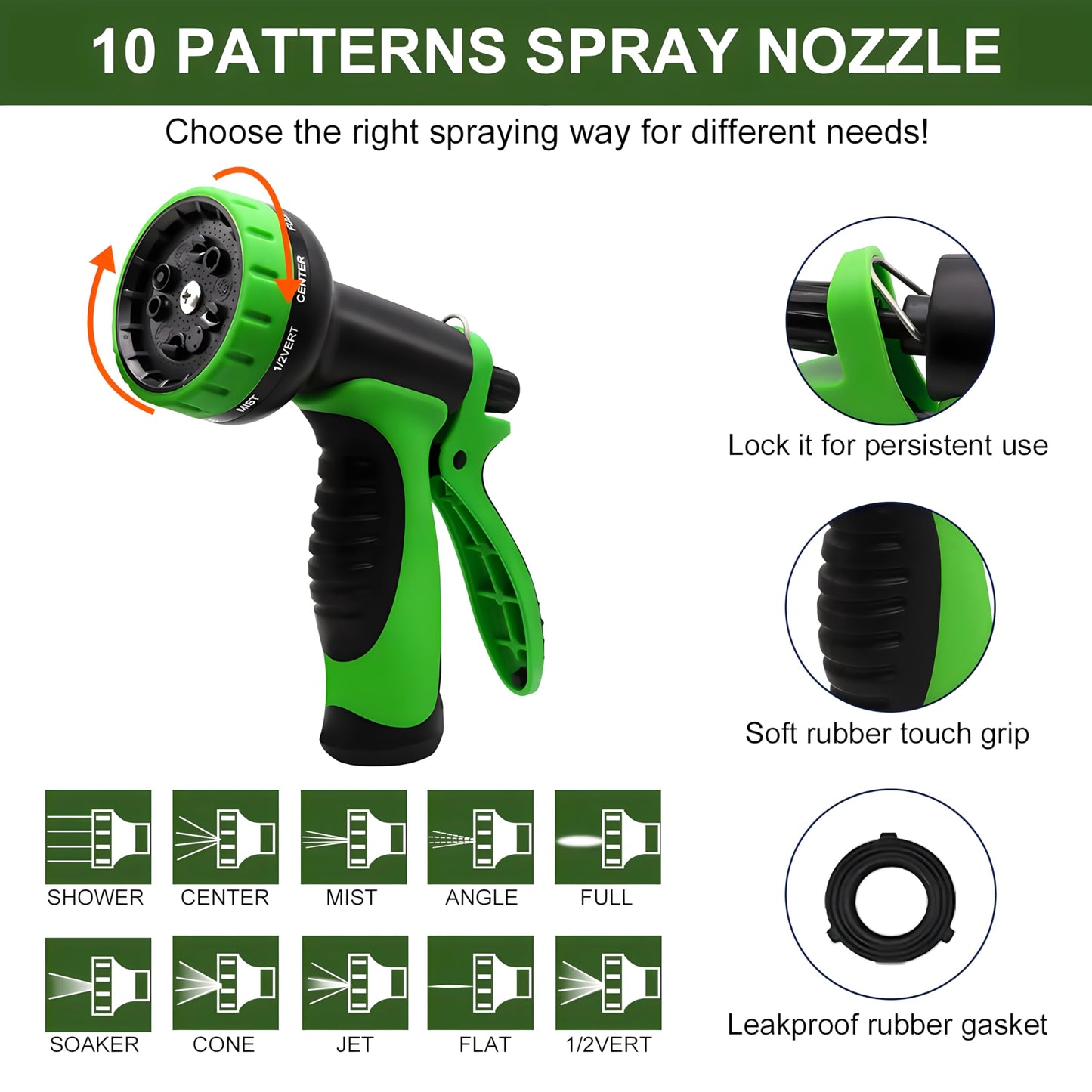 100FT Expandable Garden Hose - with 10-Function Spray Nozzle