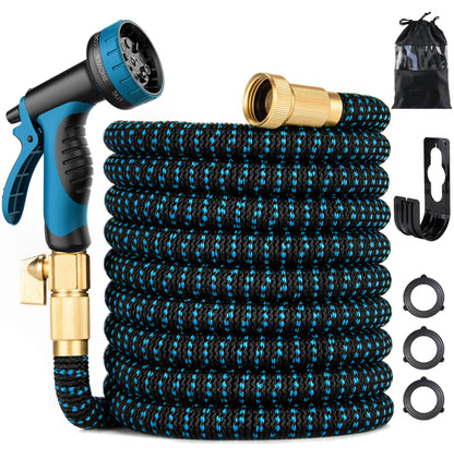 75 ft Expandable Garden Hose with 10 Pattern Spray Nozzle