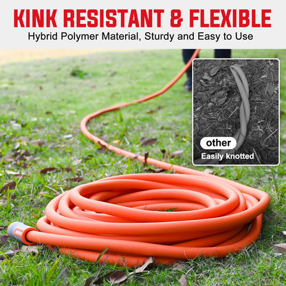 YAMATIC Heavy Duty Flexible Garden Hose 5/8 in x 75 ft with Swivel Fitting