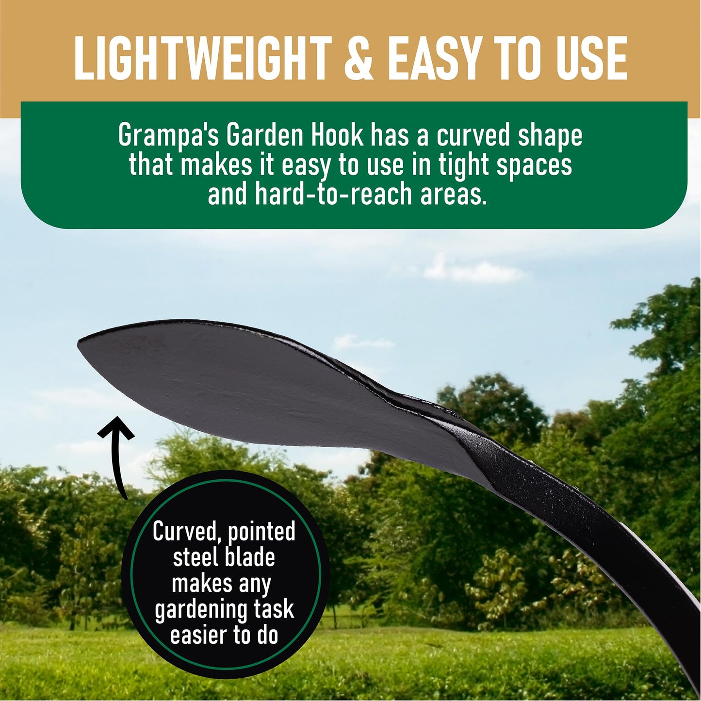 Grampa's Garden Hook - Weed Puller Tool & Gardening Hand Cultivator