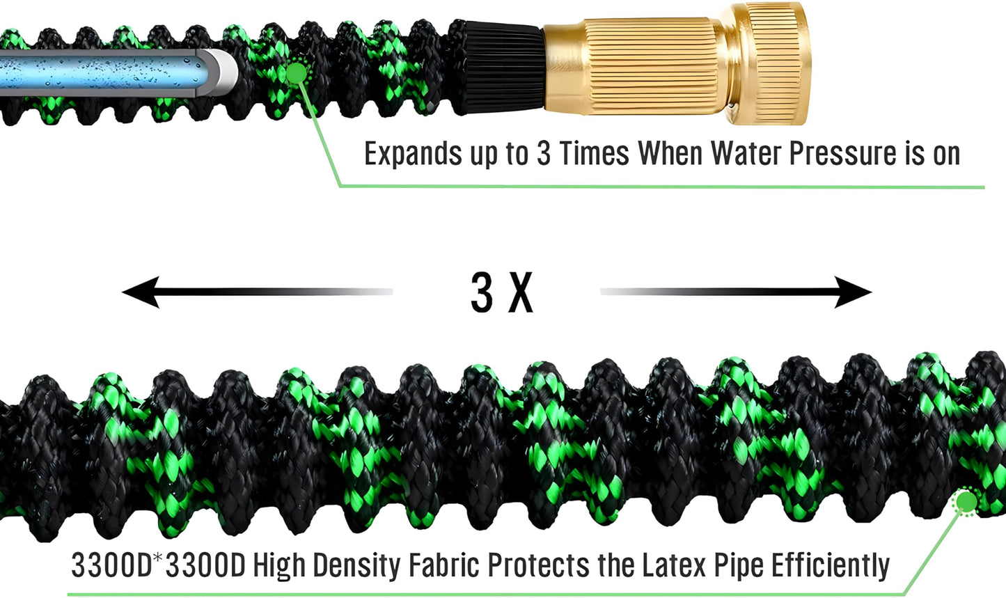 100FT Expandable Garden Hose - with 10-Function Spray Nozzle