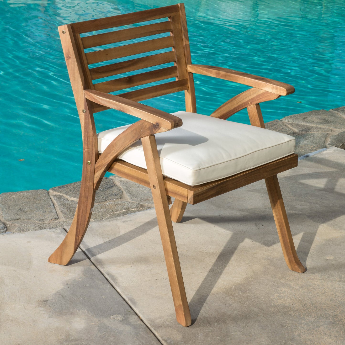 Christopher Knight Home Coronado Acacia Wood Bistro Set, 3-Pcs Set, Teak Finish