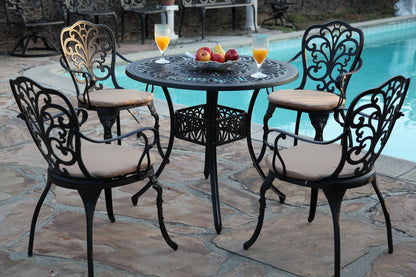 Outdoor Cast Aluminium CBM-Patio 5 Piece Butterfly Dining Set